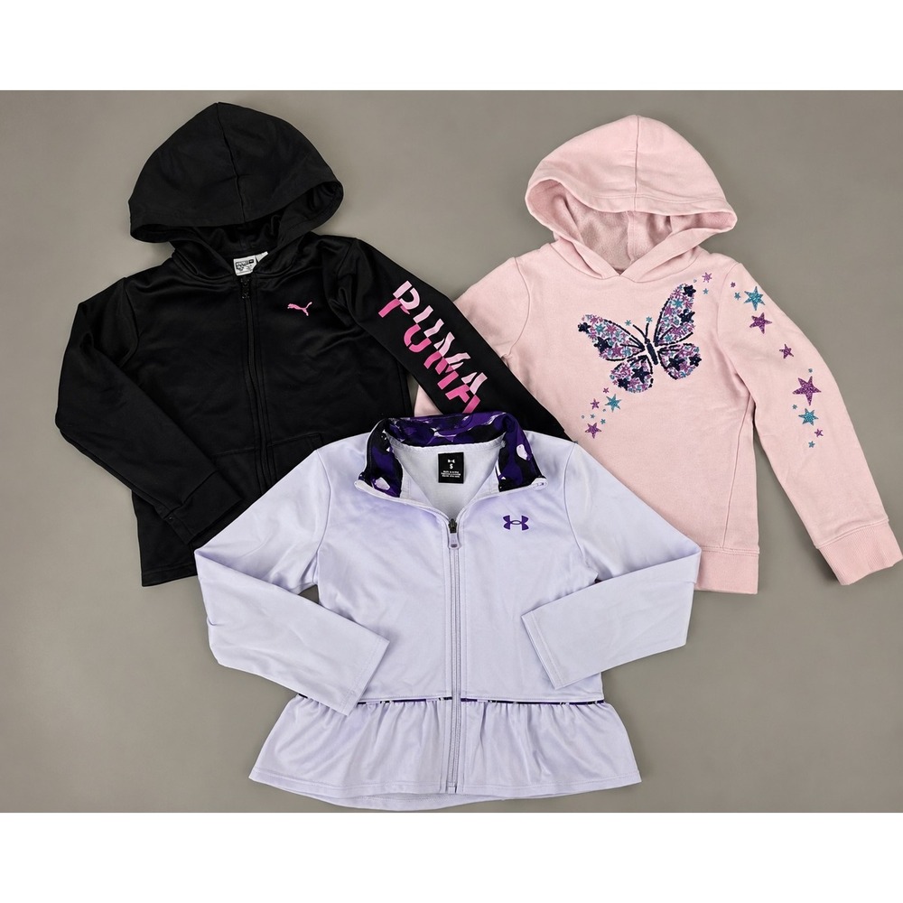 3 Size 5 Girls Tops Lot Puma Under Armor Sonoma